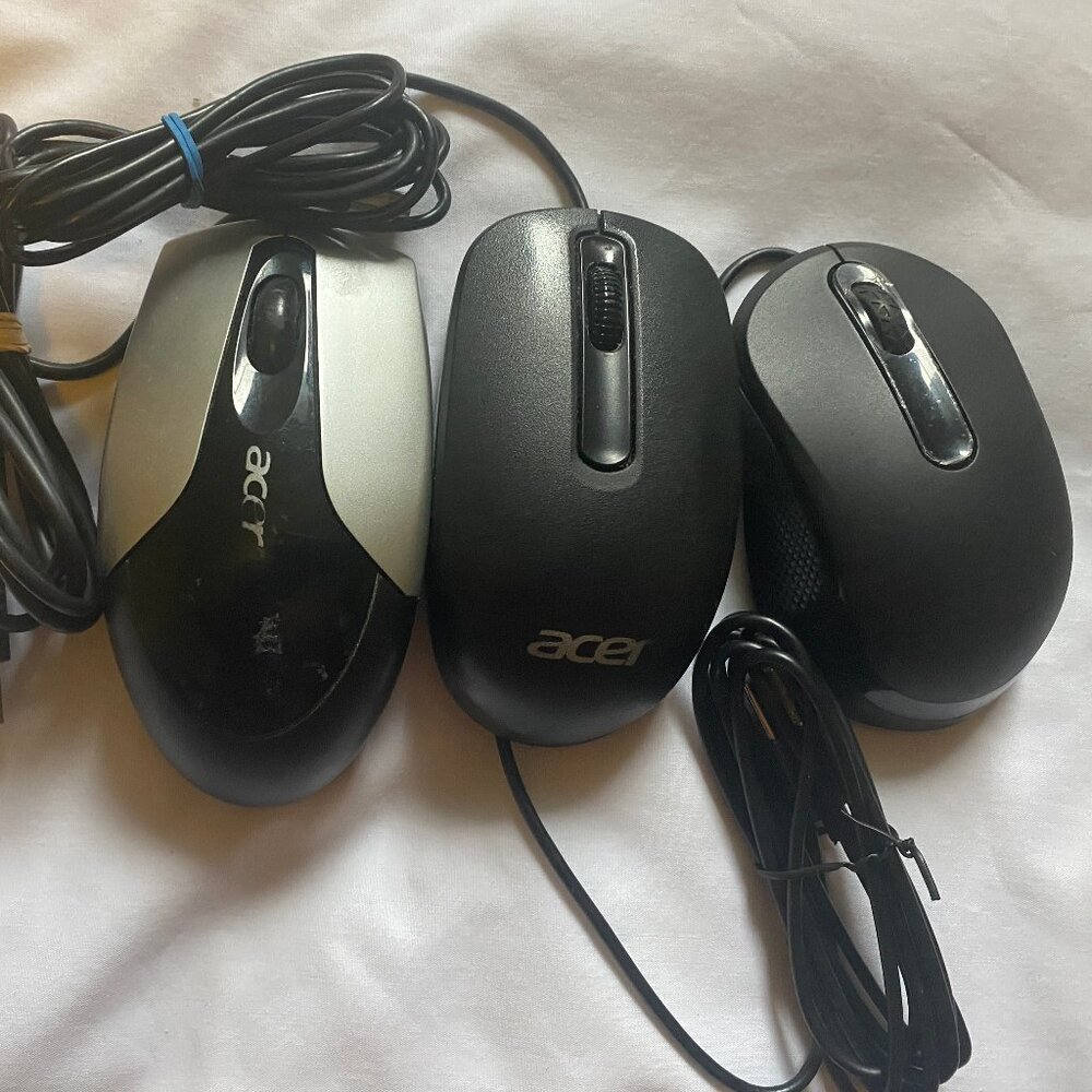 Lot of 3 ACER USB Optical Mouse All Working, Good Condition